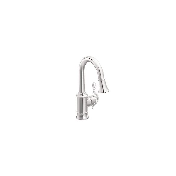 Chrome One-Handle Pulldown Bar Faucet